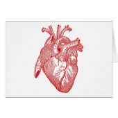 Red Antique Anatomical Heart (Front Horizontal)