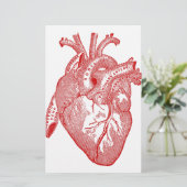 Red Antique Anatomical Heart (Standing Front)