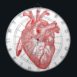 Red Antique Anatomical Heart Dartboard<br><div class="desc">antique Victorian human anatomy medical textbook</div>