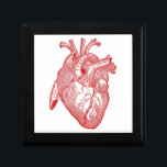 Red Antique Anatomical Heart Jewelry Box<br><div class="desc">antique Victorian human anatomy medical textbook</div>
