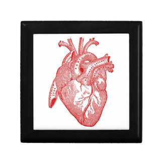 Red Antique Anatomical Heart Jewelry Box