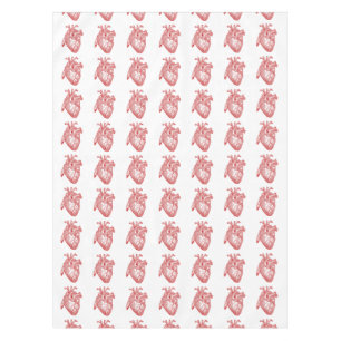 Red Antique Anatomical Heart Tablecloth
