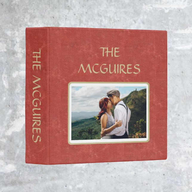 Red Antique Book Scrapbook Photo Album 3 Ring Binder (Creator Uploaded)