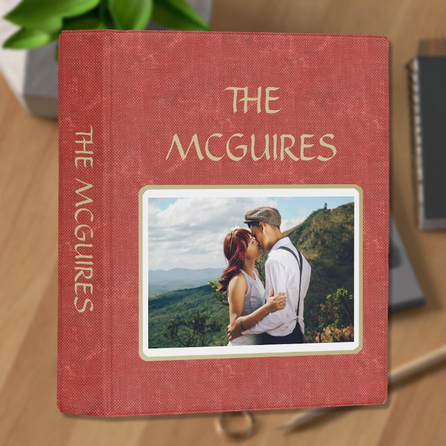 Red Antique Book Scrapbook Photo Album Mini Binder (Creator Uploaded)