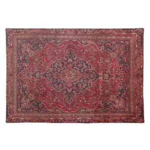 Red Antique Carpet Cloth Placemat