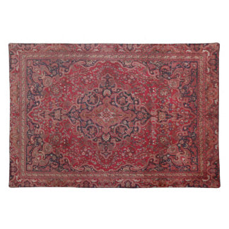 Red Antique Carpet Cloth Placemat