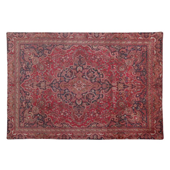 Red Antique Carpet Cloth Placemat (Front)