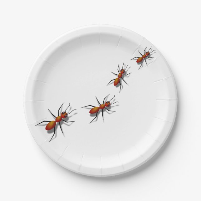 Red Ants at Your Picnic Paper Plates (Front)