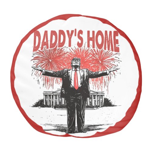 *~* Red AP16 Trump Daddy&#39;s Home MAGA White House Pouf