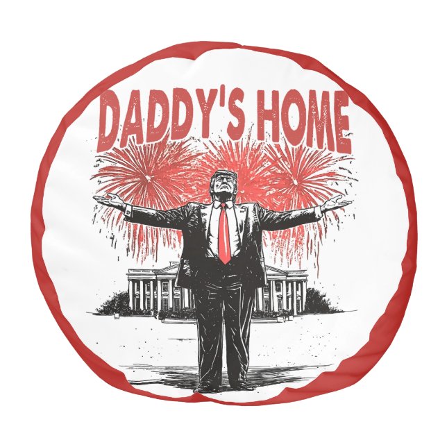 *~* Red AP16 Trump Daddy's Home MAGA White House Pouf (Top)