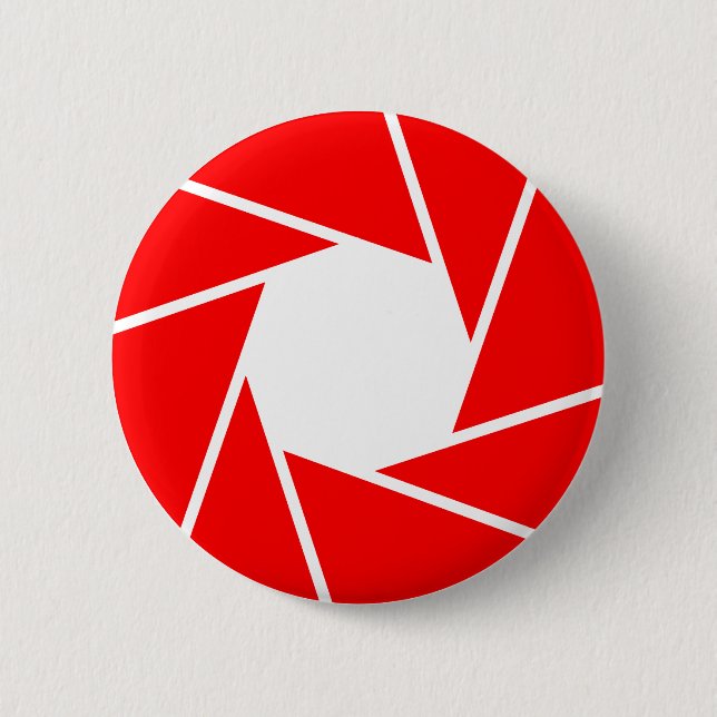 Red Aperature Pinback Button (Front)