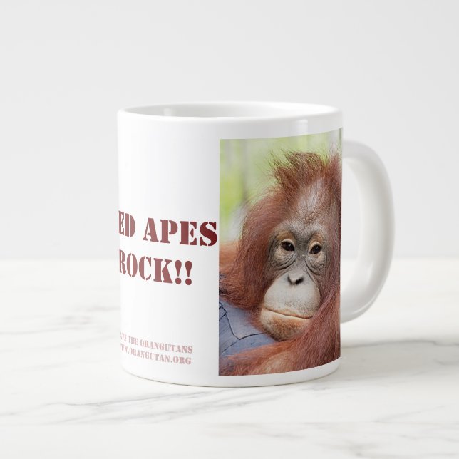 Red Apes Rock - Doctor Ann Orangutan Giant Coffee Mug (Front Right)