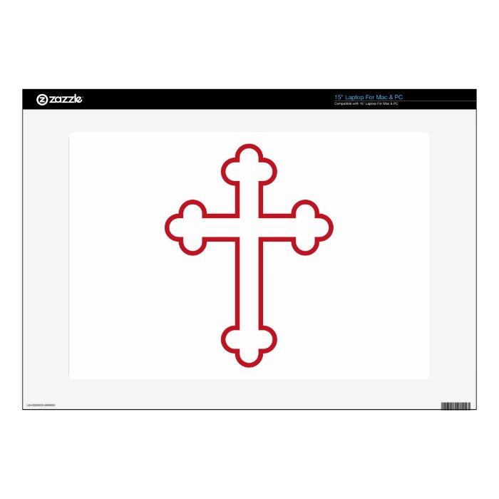 red apostles cross or budded cross decal for laptop