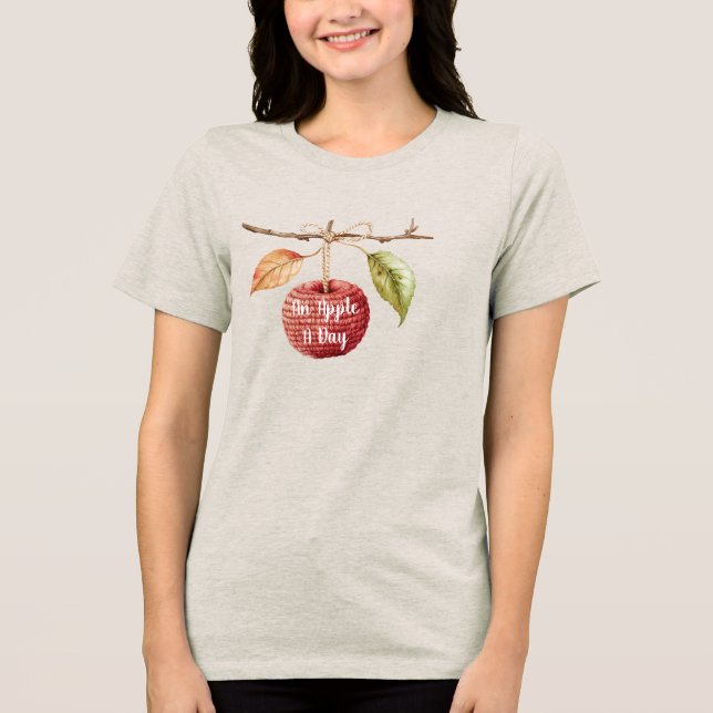 Red Apple A Day Tri-Blend Shirt (Front)