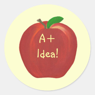 Red Apple, A+ Idea stickers for Teachers