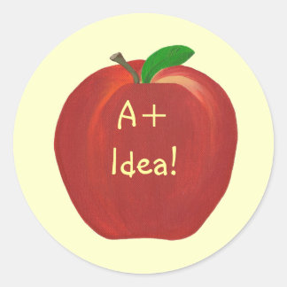 Red Apple, A+ Idea stickers for Teachers