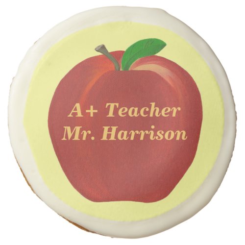 Red Apple A Plus Personalized Teacher Cookies