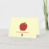 Red Apple, A+ Teacher card, custom verse Holiday Card (Back)