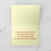 Red Apple, A+ Teacher card, custom verse Holiday Card (Inside)