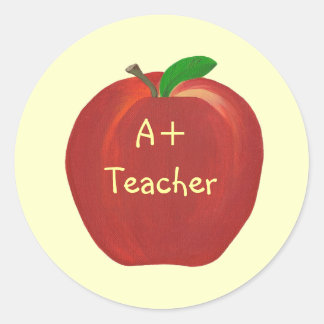 Red Apple, A+ Teacher stickers