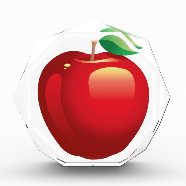 RED APPLE Acrylic Octagon Award (Front)