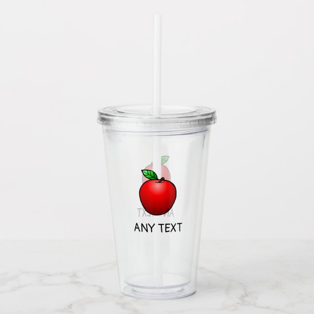 Red Apple Acrylic Tumbler (Front)