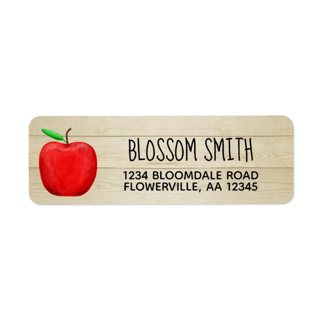 Red Apple Address Labels (Front)