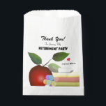 Red Apple and Chalk | Teacher Retirement Favor Bag<br><div class="desc">Red Apple with Sticks of Colorful Chalk.
The "Customize Further",  button will aid you in any changes in regards to font style,  color,  text or graphic placement.</div>