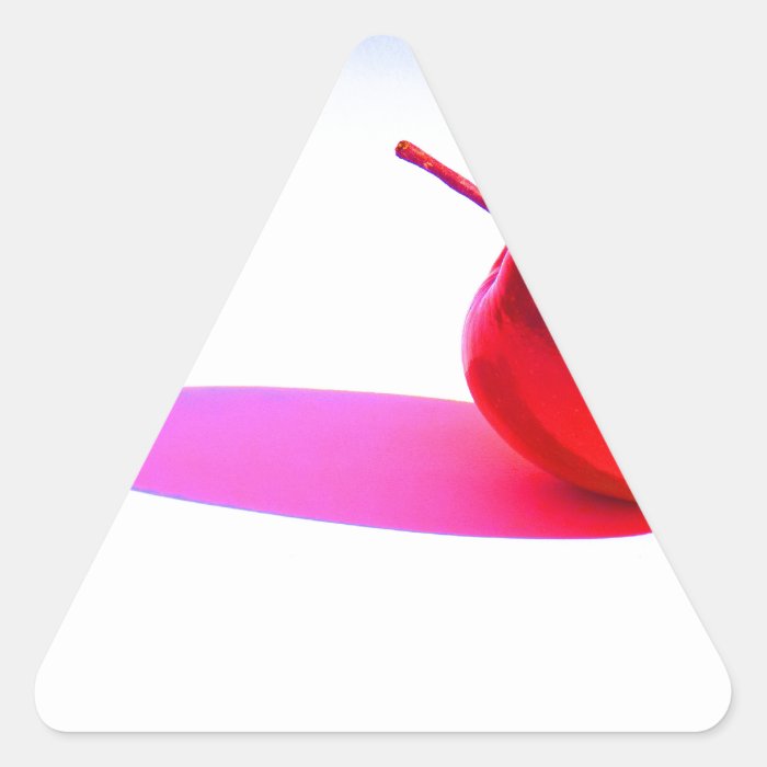 Red Apple and Shadow Triangle Stickers