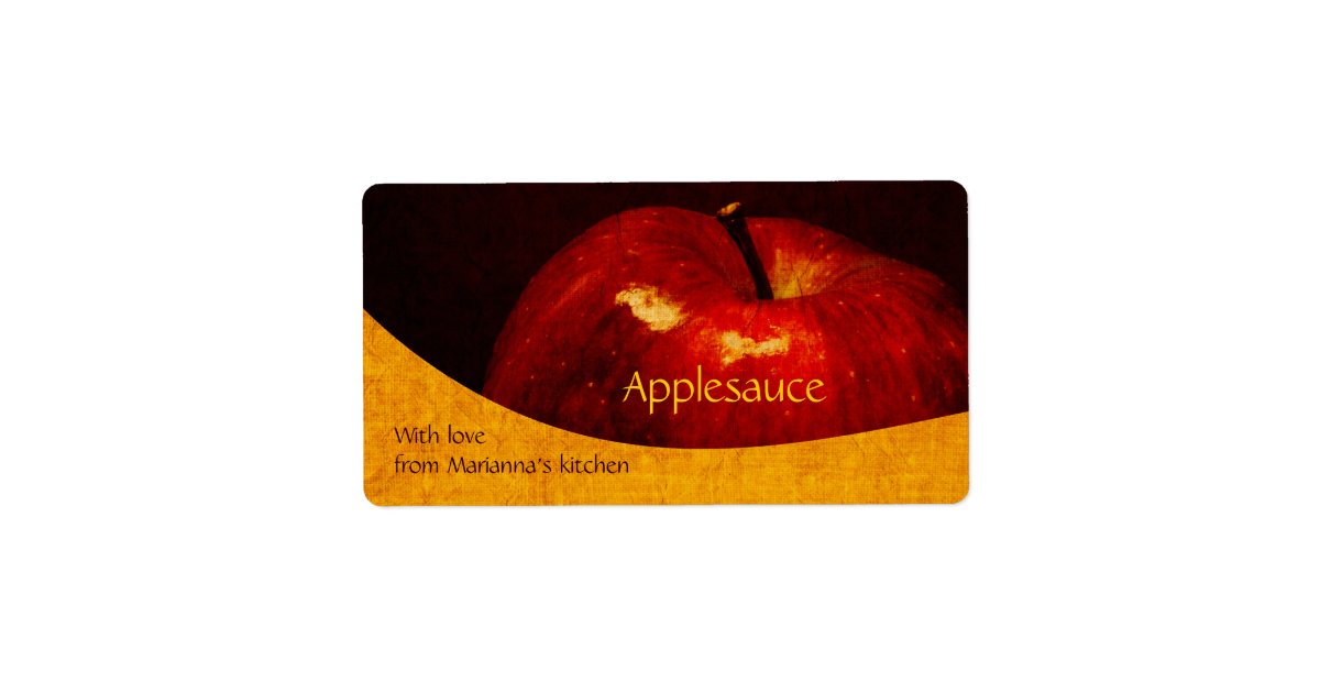 Red apple - applesauce home canning label | Zazzle