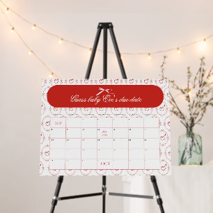Red Apple Baby Arrival Calendar Foam Board