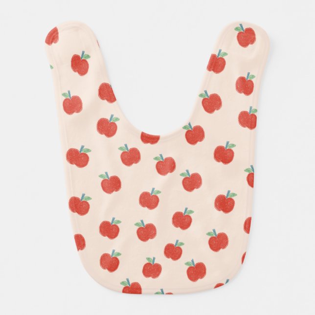 Red apple baby  baby bib (Front)