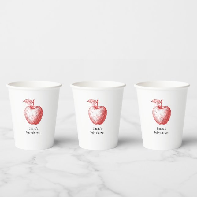 Red Apple Baby Shower Cups (Multi)
