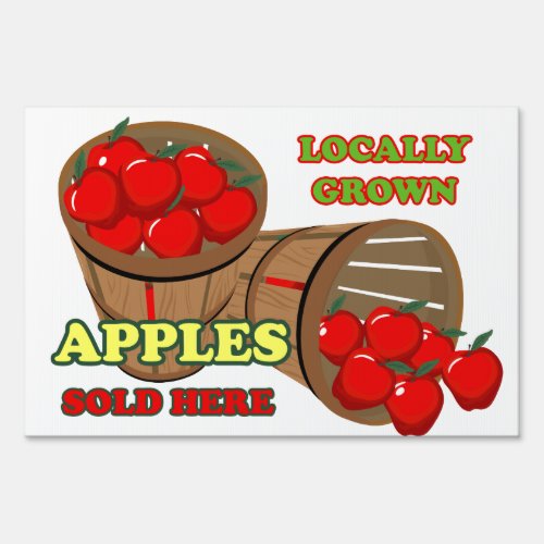 Red Apple Baskets Farm Stand Lg Yard Sign