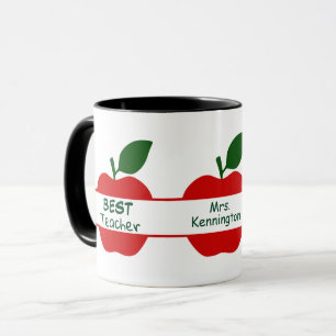 Red Apple Best Teacher Personalized Mug
