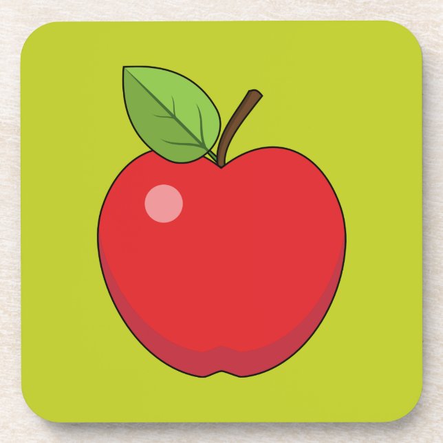 Red Apple Beverage Coaster (Front)