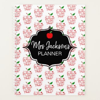 Red Apple Big Heart To Shape Little Minds Teacher Planner by GenerationIns at Zazzle