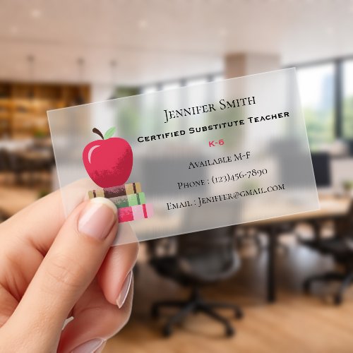 Red Apple Books Educator Frosted Business Cards
