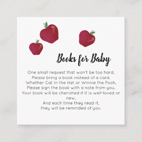 Red Apple Books for Baby Enclosure Card