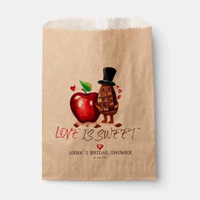 Red Apple Bridal Shower Favor Bag (Front)