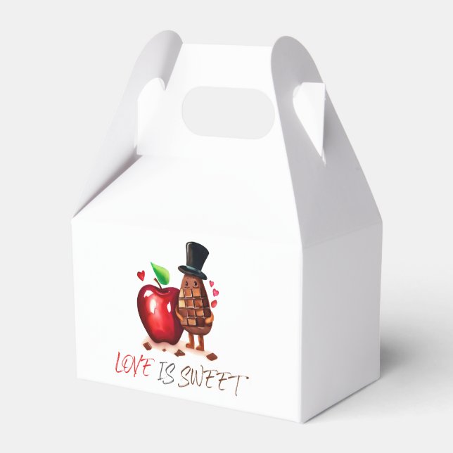 Red Apple  Bridal Shower Favor Boxes (Front Side)