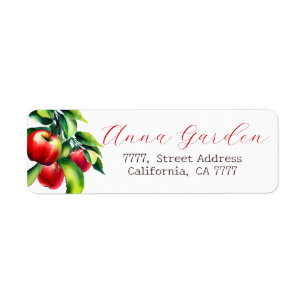 Red Apple bridal shower Label