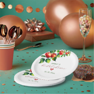 Red Apple Bridal Shower Paper Plates