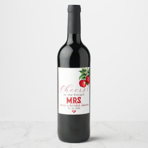 Red Apple bridal shower wine label
