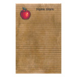 Red Apple Lined Stationery | Zazzle