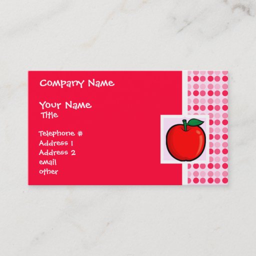 Customizable Red Apple Business Card Templates