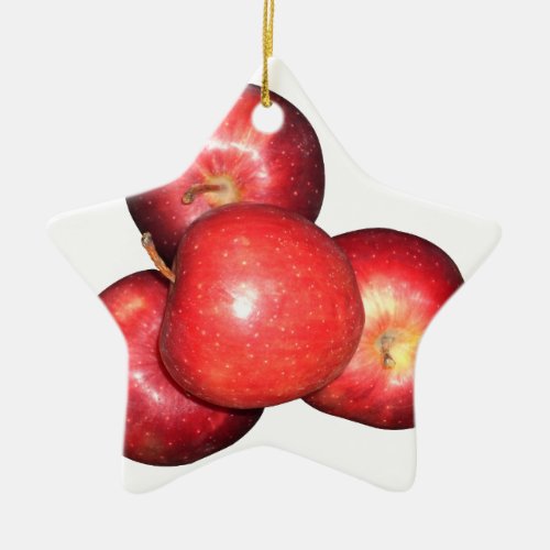 Red Apple Ceramic Ornament