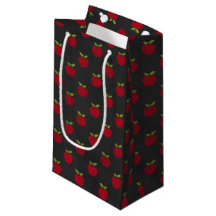 Red Apple Chalkboard Pattern Small Gift Bag