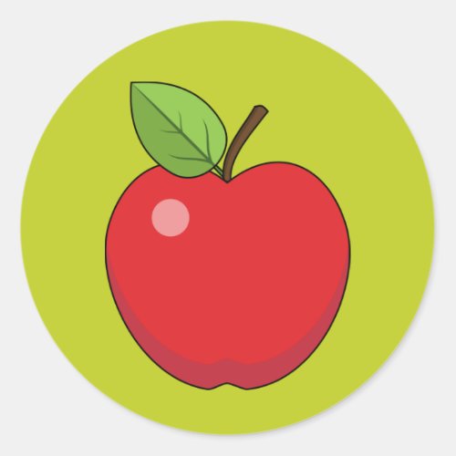 Red Apple Classic Round Sticker