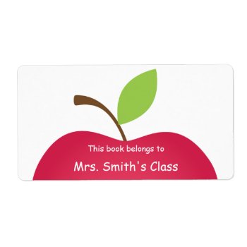 Red Apple Classroom Book Plate by KaleenaRae at Zazzle